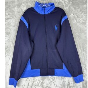 Polo Ralph Lauren Track Jacket Blue Royal Horse Logo Full Zip Mens XL